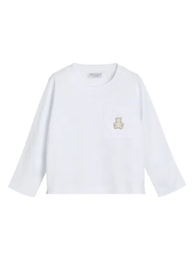 Brunello Cucinelli Babies' Cotton T-shirt In White