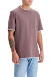 Brunello Cucinelli Contrast-trim Crew-neck T-shirt In Purple