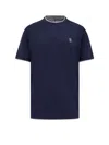 Brunello Cucinelli Cotton T-shirt With Logo Embroidery In Blue