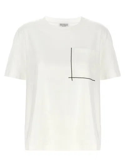 Brunello Cucinelli Cotton T-shirt With Monile Detail And Crewneck