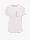 Brunello Cucinelli White Cotton T-shirt With Shiny Pocket Women