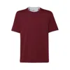 Brunello Cucinelli Crew Neck Plain Design Short Sleeves In Burgundy
