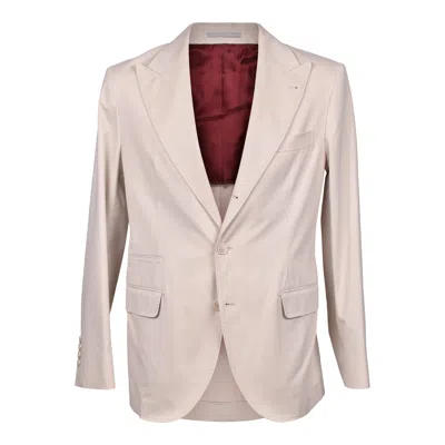 Brunello Cucinelli Cotton Tailored Suit In Neutral