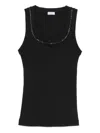 Brunello Cucinelli Cotton Tank Top In Black