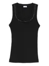 Brunello Cucinelli Cotton Tank Top In Black