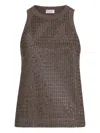 Brunello Cucinelli Cotton Tank Top In Brown