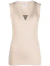 Brunello Cucinelli Cotton Tank Top In Neutral