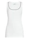 Brunello Cucinelli Women Cotton Tank Top In White