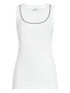 Brunello Cucinelli Women Cotton Tank Top In White