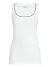 Brunello Cucinelli Women Cotton Tank Top In White