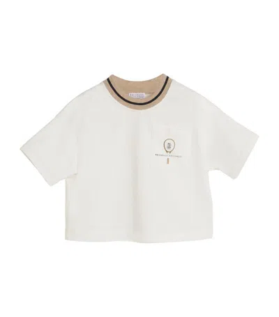 Brunello Cucinelli Kids' Cotton Tennis T-shirt (4-12 Years) In White