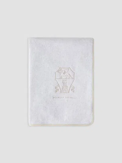 Brunello Cucinelli Cotton Terrycloth Towel With Embroidery In White