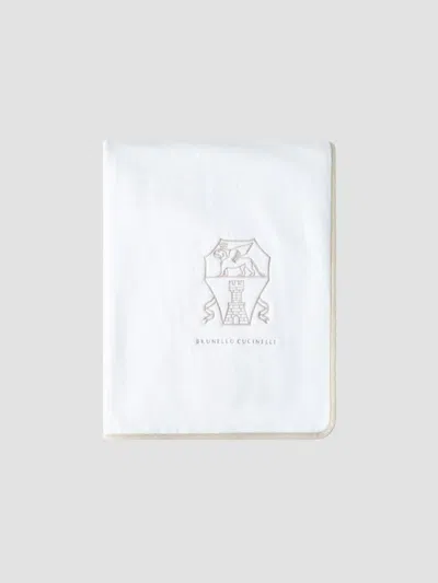 Brunello Cucinelli Cotton Terrycloth Towel With Embroidery In White