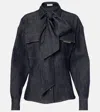 Brunello Cucinelli Long-sleeved Denim Shirt With Bow