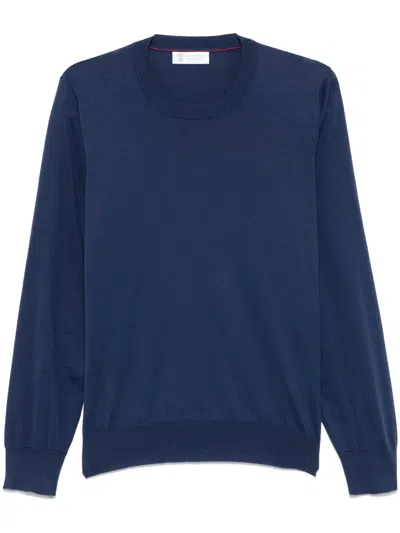 Brunello Cucinelli Cotton Top In Blue
