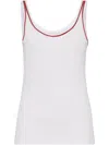 Brunello Cucinelli Women Cotton Top With Shiny Piping In White