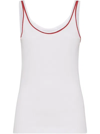 BRUNELLO CUCINELLI BRUNELLO CUCINELLI COTTON TOP WITH SHINY PIPING
