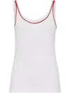 Brunello Cucinelli Women Cotton Top With Shiny Piping In White