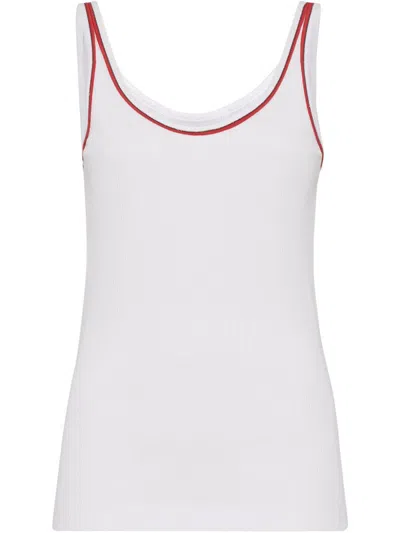 BRUNELLO CUCINELLI BRUNELLO CUCINELLI COTTON TOP WITH SHINY PIPING