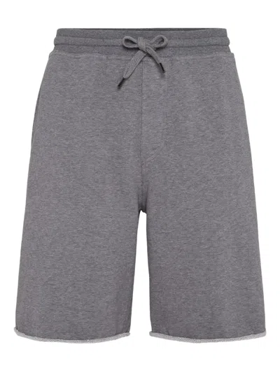 BRUNELLO CUCINELLI COTTON TRACK SHORTS