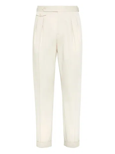 Brunello Cucinelli Tailor Fit Trousers In Sand