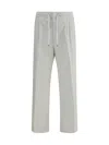 Brunello Cucinelli Men White Linen And Cotton Leisure Fit Trousers