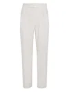 Brunello Cucinelli Tuxedo Trousers In White