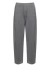 Brunello Cucinelli Ribbed Texture Elastic Waistband Shimmering Finish Trousers In Gray