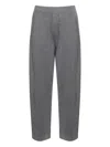 Brunello Cucinelli Ribbed Texture Elastic Waistband Shimmering Finish Trousers In Gray