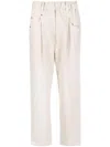 Brunello Cucinelli Cotton Trousers In Gray