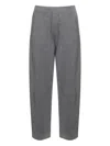 Brunello Cucinelli Ribbed Texture Elastic Waistband Shimmering Finish Trousers In Gray