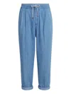 Brunello Cucinelli Drawstring-waist Pleated Jeans In Blue