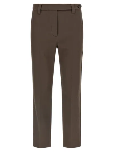Brunello Cucinelli Cotton Trousers In Brown