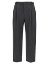 Brunello Cucinelli Grey Pants With Pences On The Front In Wool Woman