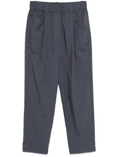 Brunello Cucinelli Cotton Trousers Elasticated Waistband In Blue