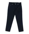 Brunello Cucinelli Italian Fit Trousers In Navy Blue Cotton Corduroy In Blue