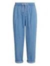 Brunello Cucinelli Drawstring-waist Pleated Jeans In Blue