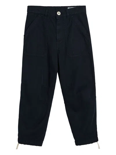 Brunello Cucinelli Kids' Cotton Trousers In Blue