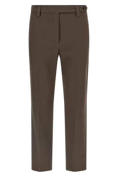 Brunello Cucinelli Cotton Trousers In Brown