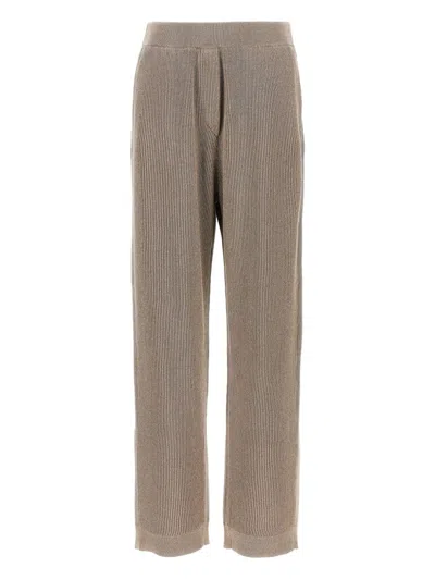 Brunello Cucinelli Cotton Trousers In Brown