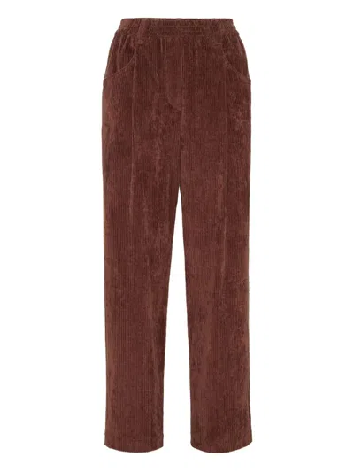 Brunello Cucinelli Cotton Trousers In Brown