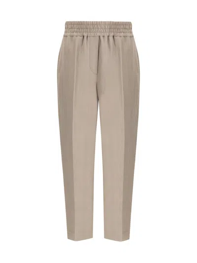 Brunello Cucinelli Cotton Trousers In Cacao