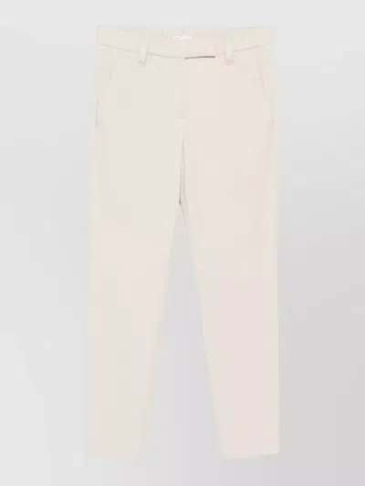 Brunello Cucinelli Cotton Trousers Featuring Side And Back Pockets In White