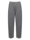 Brunello Cucinelli Ribbed Texture Elastic Waistband Shimmering Finish Trousers In Gray