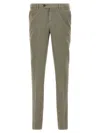 Brunello Cucinelli Cotton Trousers With Back Pockets And Belt Loops In Gray