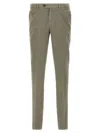 Brunello Cucinelli Cotton Trousers With Back Pockets And Belt Loops In Gray
