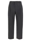 Brunello Cucinelli Grey Pants With Pences On The Front In Wool Woman In Gray