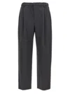Brunello Cucinelli Grey Pants With Pences On The Front In Wool Woman In Gray
