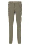 Brunello Cucinelli Cotton Trousers With Back Pockets And Belt Loops In Green