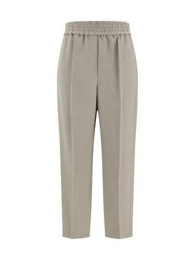 Brunello Cucinelli Cotton Trousers In Light Desert